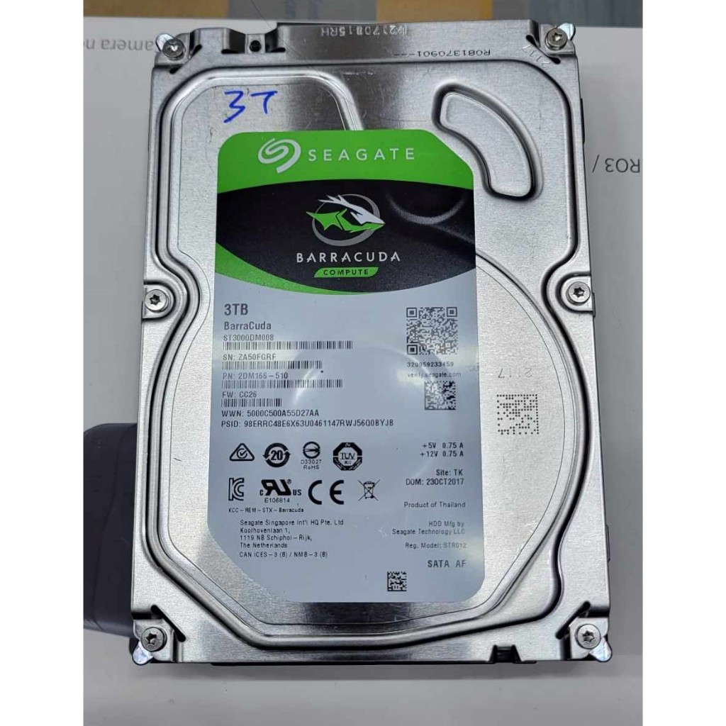 點子電腦-北投  中古時數短 Seagate 3TB (ST3000DM008) 3.5吋 1350元當2TB賣