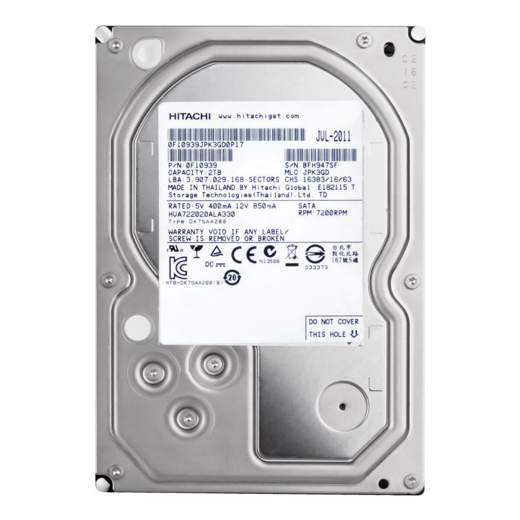 HGST 2T 日立2TB SATA 7200轉64M 企業級硬碟(HUA722020ALA330)