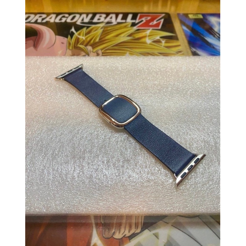 (暫售）Apple Watch 原價4600 原廠錶帶 時尚環扣錶帶 皮革 錶帶 深藍色38 40 41