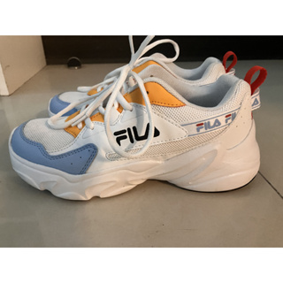 Fila 休閒鞋 Hidden Tape 5 藍黃 24.5cm 慢跑鞋 女鞋 老爹鞋