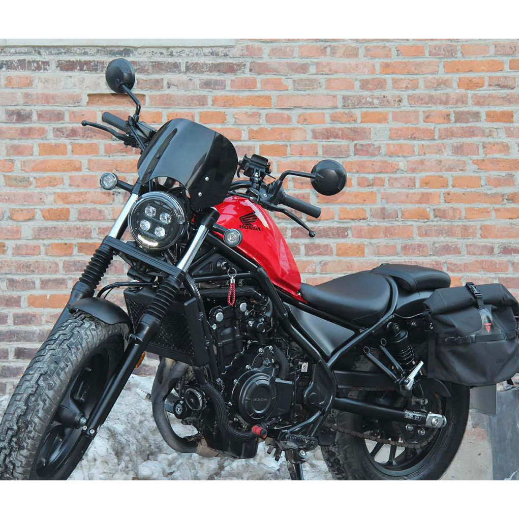 rebel500風鏡 適用於 Honda 叛逆者1100改裝街車風鏡 rebel500S  rebel1100龍頭罩