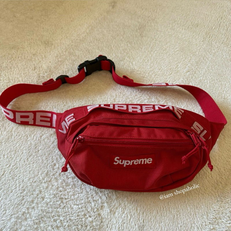 Supreme 18SS 44th 紅 腰包 英文字母背帶 單肩斜背包