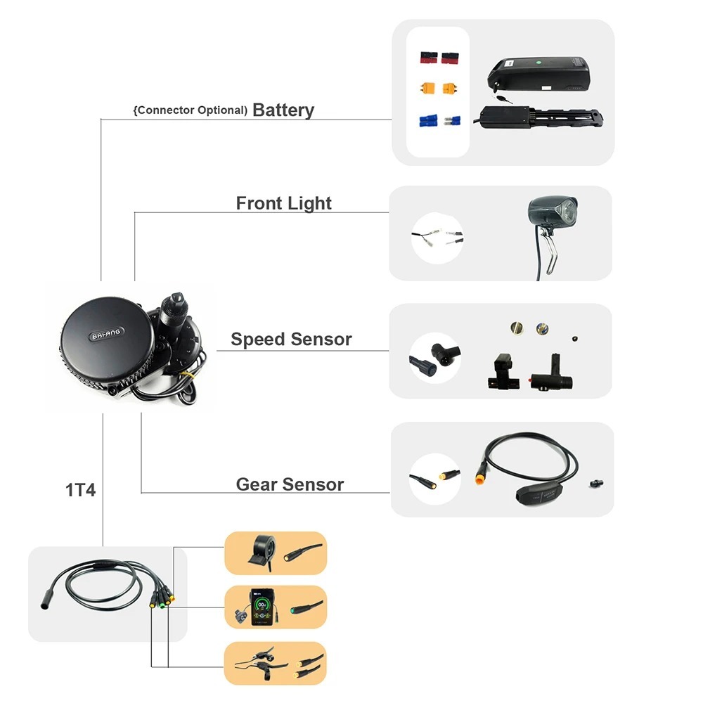 Bafang BBS02 48V 750W 電動自行車中置驅動馬達套件 8fun 曲柄馬達套件