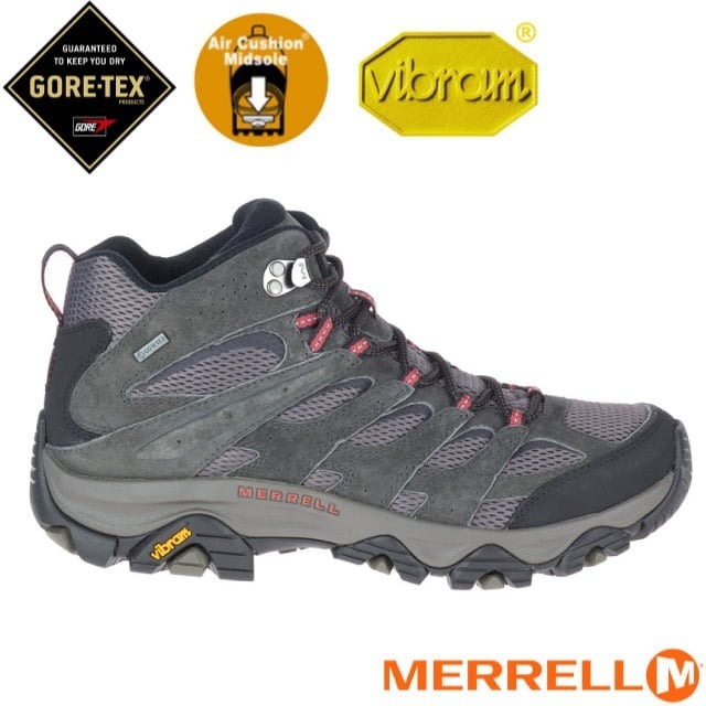 【MERRELL】送》男 款多功能防水透氣登山健行鞋-寬楦  GORE-TEX 登山鞋_深灰色_ML035785