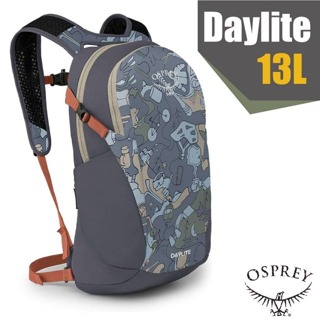 【OSPREY】超輕多功能隨身背包 Daylite 13L(水袋隔間+筆電隔間)/輕便日用隨行包 單車雙肩包_享樂灰