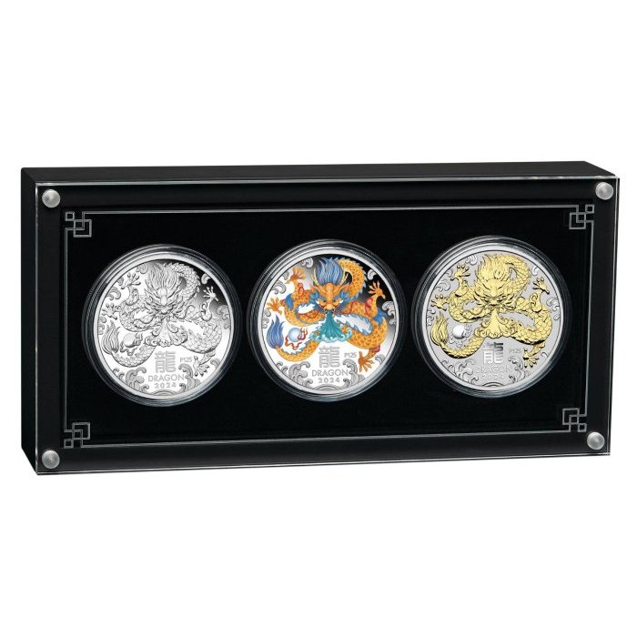 ［現貨］澳洲 紀念幣 2024 龍年生肖套幣組(Dragon coin set) 銀幣 原廠原盒