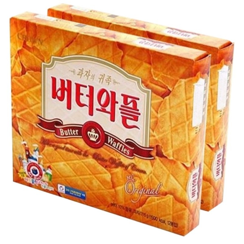316g 韓國 CROWN 皇冠 鮮奶油鬆餅 韓國當地出產 黃油華夫餅乾
