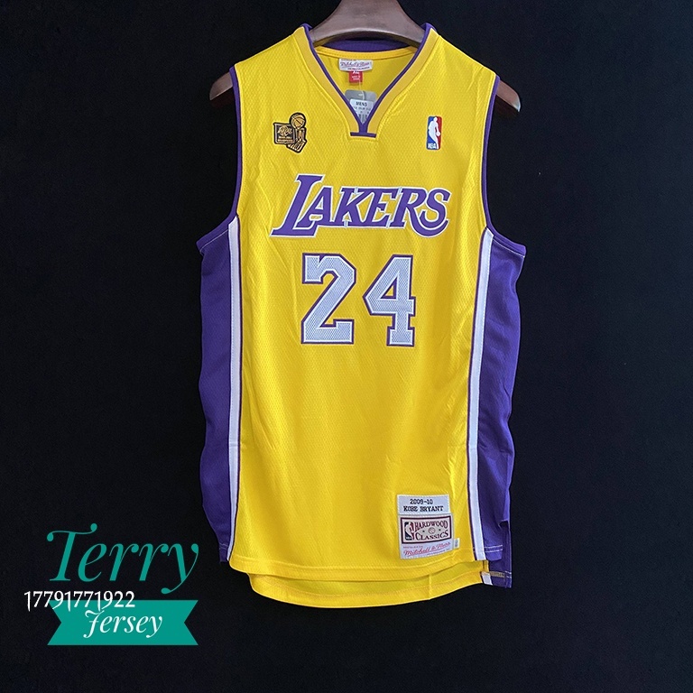 TerryJersey M&amp;N 湖人 Kobe Bryant 09~10賽季 總冠軍款 Au 刺繡 電繡 NBA 球衣