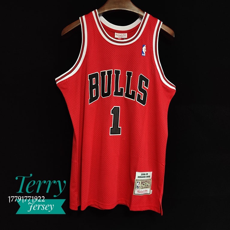 TerryJersey M&amp;N 公牛 Derrick Rose 羅斯 08~09賽季 Au 刺繡 電繡 NBA 球衣