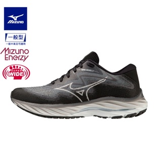 Mizuno 美津濃 女款 慢跑鞋 WAVE RIDER27 SSW 運動 路跑 超寬楦 黑灰-J1GD237722