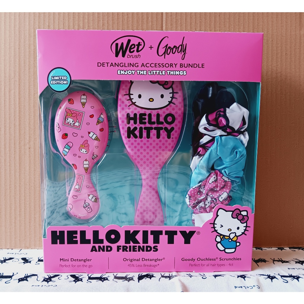 ❤現貨-全新品❤ Wet Brush Hello Kitty and Friends 梳子髮飾組 好市多 Costco