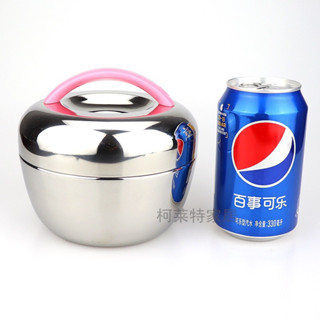 二手不銹鋼隔熱便當盒 蘋果造型隔熱便當盒 圓形便當盒 圓形便當餐盒