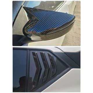 🇹🇼隔日到貨 NISSAN KICKS 專車專用 碳纖維 牛角 後視鏡 卡夢 後三角窗 百葉窗 黏貼款 後視鏡殼