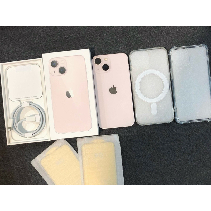 近全新｜粉色 iPhone 13mini 128G🔋90% 原盒充電線、Mage safe磁吸保護殼、防窺片螢幕貼