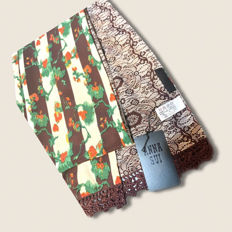 Anna Sui 全新有吊牌-雙面質感優質絲巾