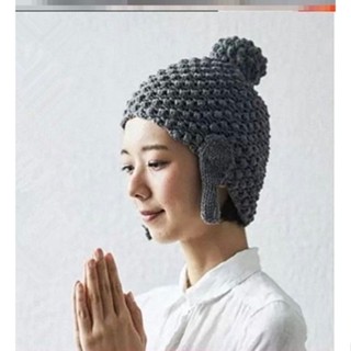 廢物專賣店 佛陀帽 佛祖帽 如來佛帽 手工編織毛線帽 日本爆紅趣味帽 生日禮物 交換禮物 尼姑帽 保暖帽 上課無聊