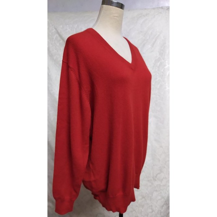 寬鬆版 100%cashmere 喀什米爾 羊絨 紅色 大尺寸 毛衣~E534