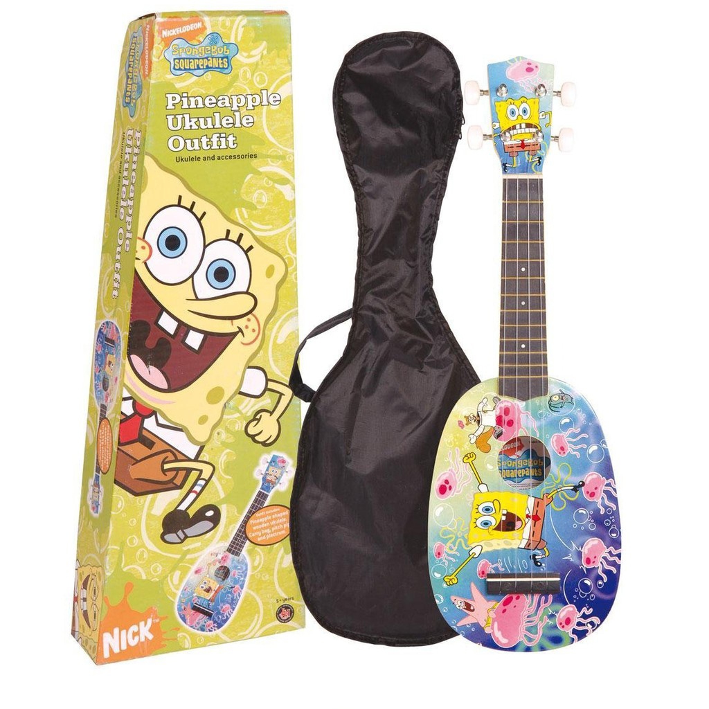 全新 正版公司貨原廠授權 海綿寶寶 派大星 spongebob 烏克麗麗 夏威夷小吉他 附原廠琴袋 鳳梨型