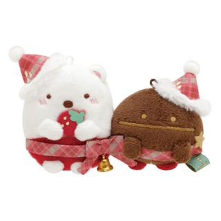 San-X 角落生物 草莓聖誕系列 迷你絨毛娃娃 沙包娃娃 大白熊&咖啡豆老闆 XS83906