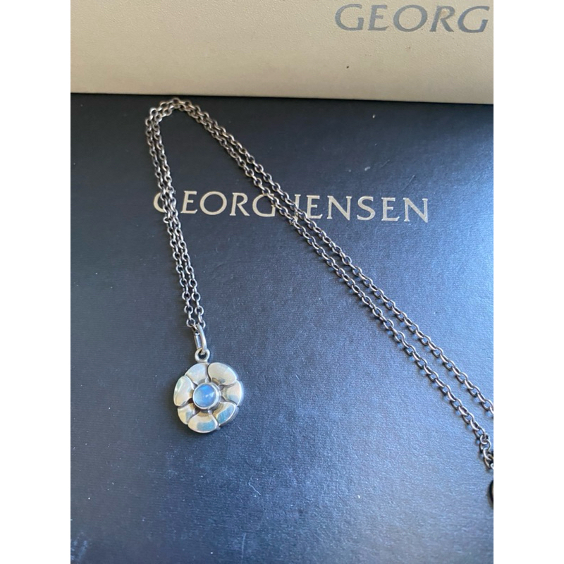 Georg Jensen喬治傑生GJ#36 丹麥製 月光石小花項鍊