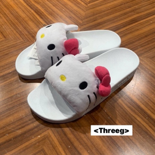 Threeg💫 ADIDAS X HELLO KITTY 白 聯名款 拖鞋 可愛 運動拖鞋 女鞋 IG8419