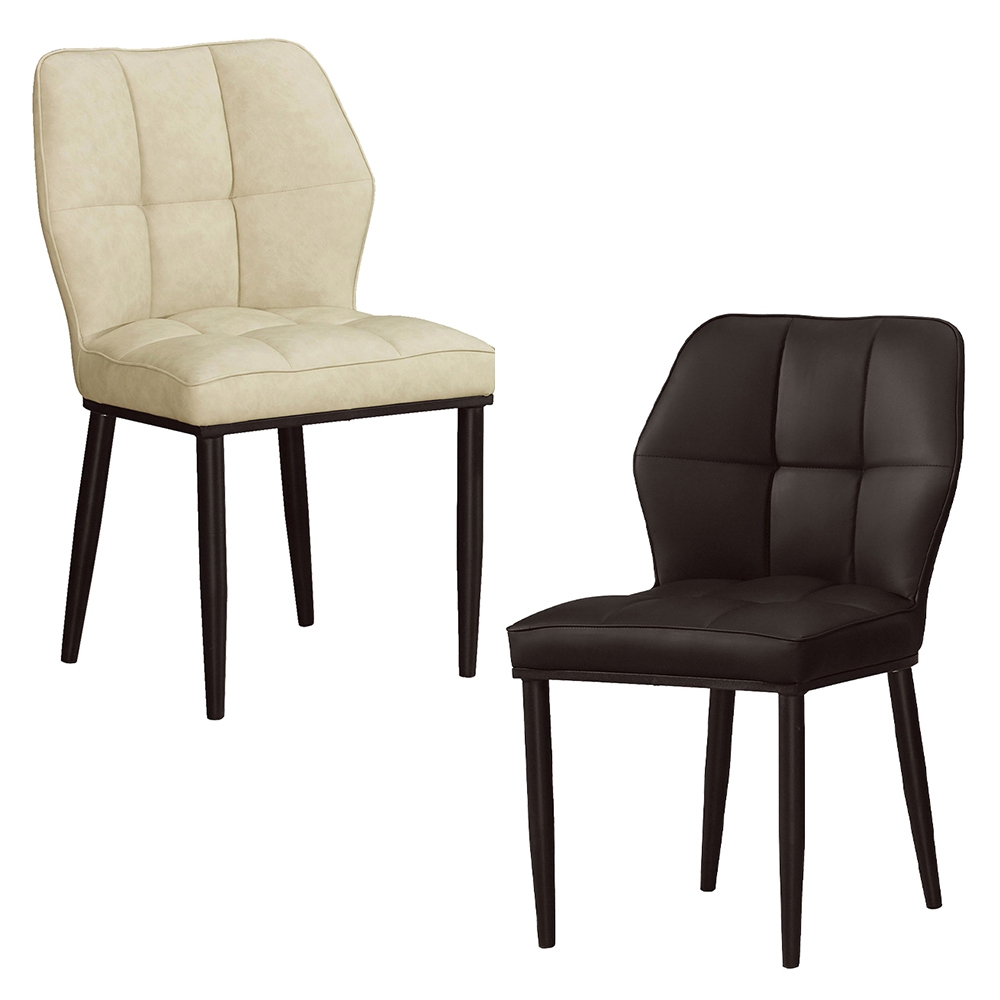 Boden-洛納工業風皮革餐椅/單椅/休閒椅/洽談椅/商務椅(兩色可選)