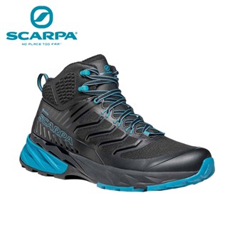 【SCARPA】原廠貨 男 RUSH MID GTX 輕量化中筒 GTX 防水登山鞋/郊山鞋/快速健行鞋 黑/藍綠