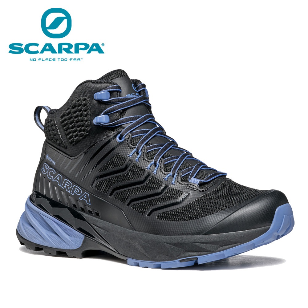 【SCARPA】原廠貨 女 RUSH MID GTX W 中筒登山鞋/郊山鞋/休閒鞋 黑/普羅旺斯