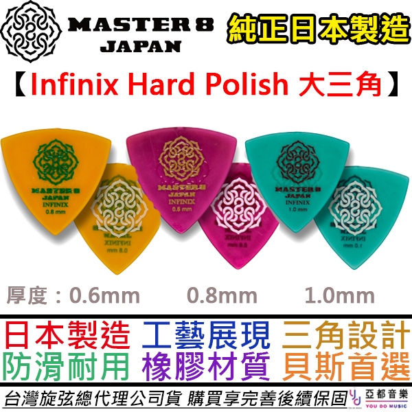 Master 8 Japan Infinix Hard Polish 三角形 橡膠 防滑 彈片 Pick 撥片日本製造