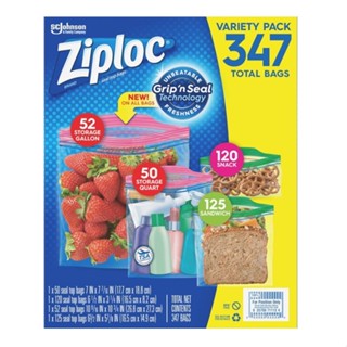 免運宅配 有發票 好市多代購 Ziploc 夾鏈保鮮袋綜合組 347入 Storage Bags Variety Pk