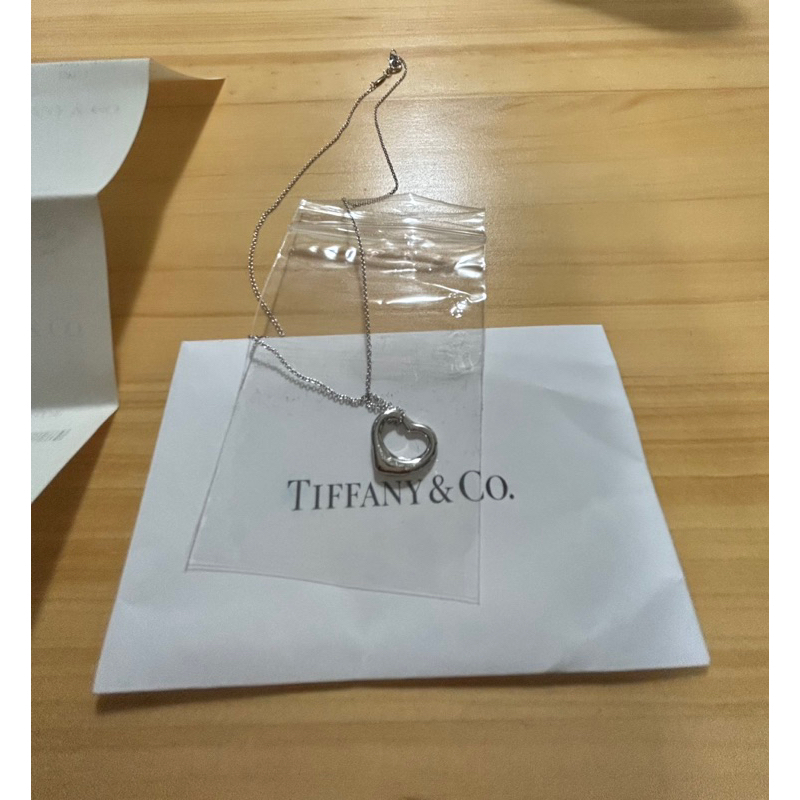 Tiffany &amp; Co Open Heart 鏤空心形鍊墜 二手項鍊 品項良好 附購買證明