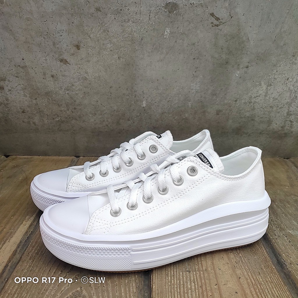 『 SLW 』570257C 女 CONVERSE 基本款 全白 厚底 增高 帆布 低筒 312