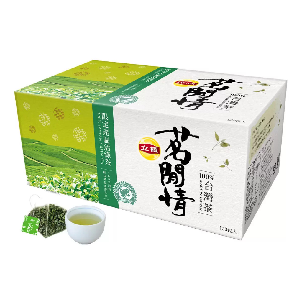 立頓 茗閒情台灣茶 活綠茶三角茶包 Lipton Taiwan Green Tea 2.5公克 X 120包 好市多代購