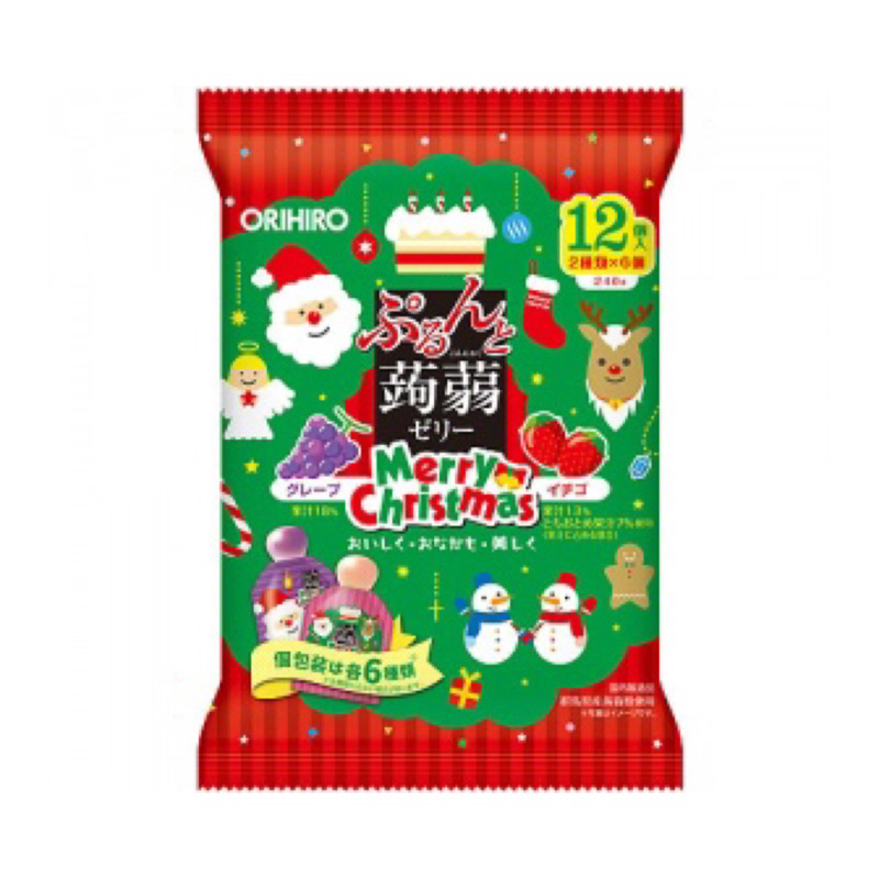 ORIHIRO 聖誕節版蒟蒻果凍12入（葡萄+草莓味）