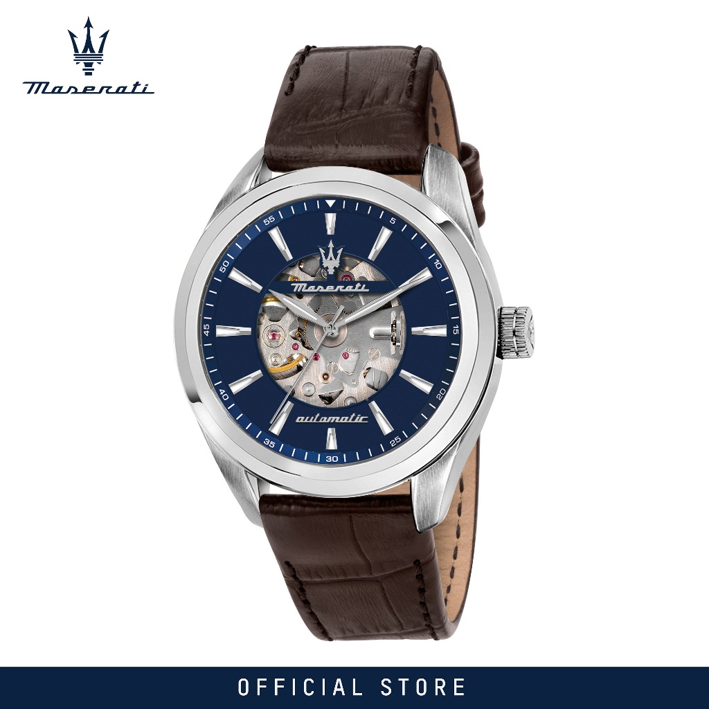 瑪莎拉蒂 Traguardo系列 45mm 藍色鏤空錶盤 男士自動腕錶 -R8821112005