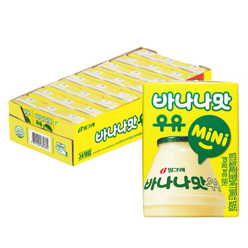 韓國代購🇰🇷香蕉、草莓口味均現貨供應！Binggrae 迷你香蕉/草莓牛奶  120ml