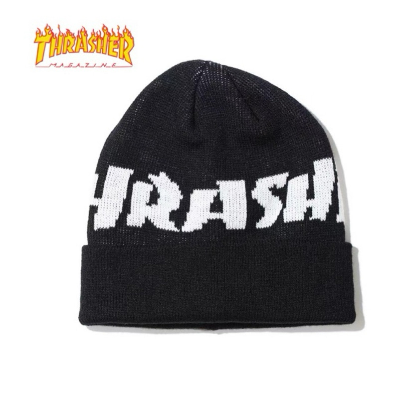 美國代購THRASHER BEANIE 毛帽 火焰🔥 字母 冷帽 針織帽 潮流 秋冬款 正品 滑板帽 街舞