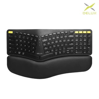 【妮可3C】DeLUX GM902 Pro 人體工學無線辦公鍵盤(背光版) 無線鍵盤 背光鍵盤 藍牙鍵盤 減壓鍵盤