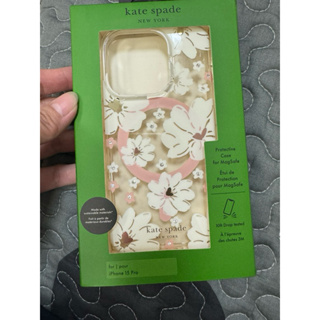 KATE SPADE iPhone 15 Pro MagSafe 精品手機殼 純白牡丹(磁吸)