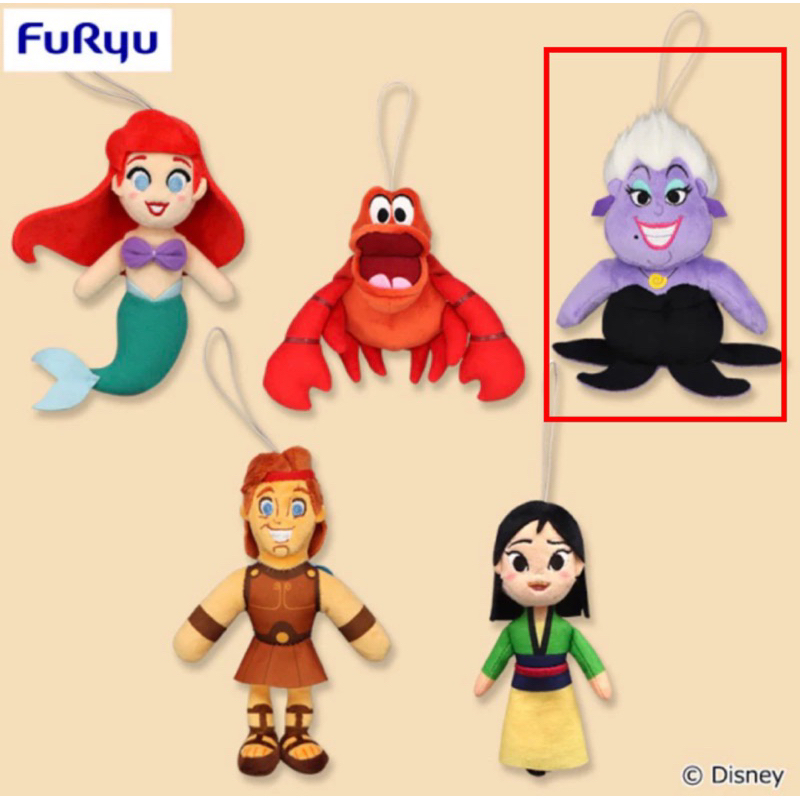 現貨-正版 迪士尼100週年 限量 小美人魚 反派角色 烏蘇拉 娃娃 布偶 玩偶 吊飾