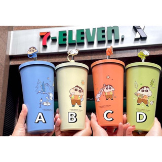 【全新現貨】 7-11蠟筆小新304不鏽鋼雙層吸管杯600ml