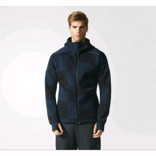 買到賺到 定價4690 ADIDAS Z.N.E CHECKED HOODIE連帽外套 格紋運動防風袖口保暖健身修身男L