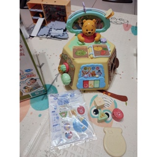 二手 TAKARA TOMY 迪士尼 幼兒 小熊維尼 音樂盒 益智盒 遊戲盒 維尼益智七面遊戲機