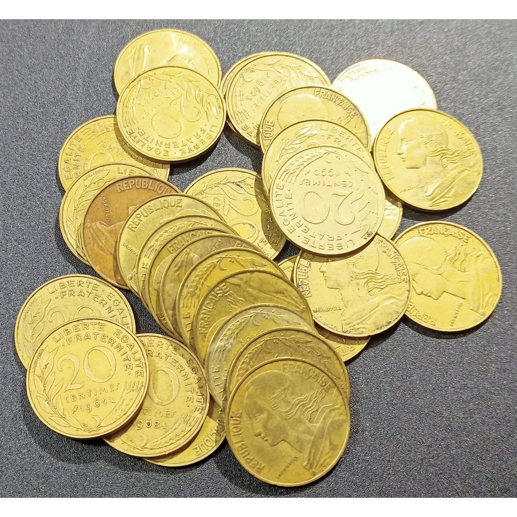 法國麥穗女神銅幣15枚/20生丁/錢幣硬幣紀念幣金銀銅鐵幣