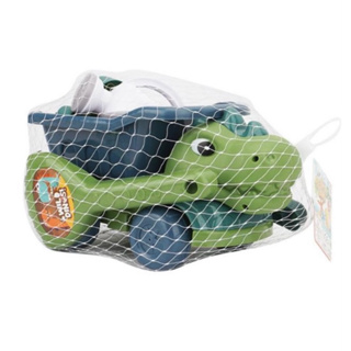 ［台灣現貨］沙攤玩具 6件組 玩沙玩具 戲水玩具 恐龍工程車 沙灘戲水 戲水玩具 推車 恐龍沙灘車