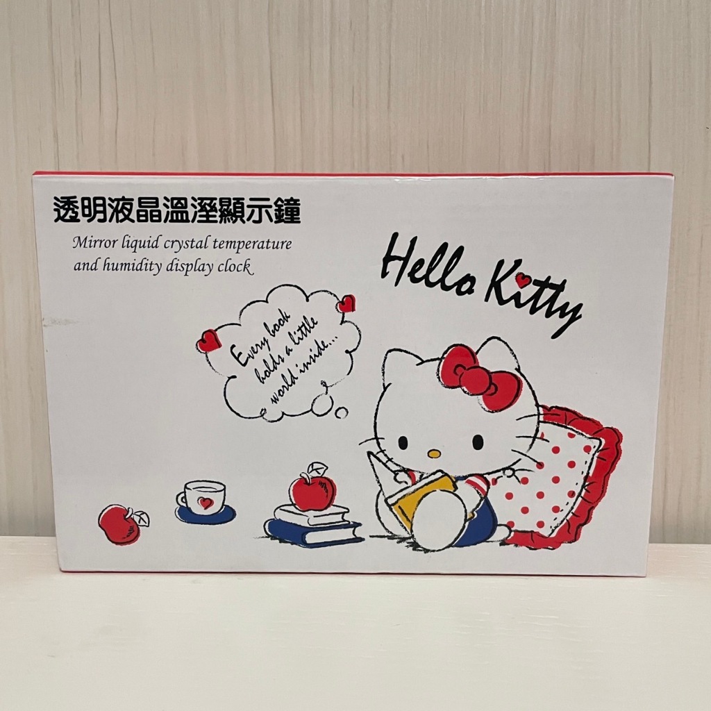 三麗鷗Hello Kitty透明液晶溫濕顯示鐘/全新/現貨