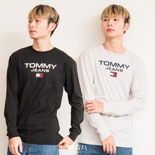 郵寄兵．現貨 TOMMY JEANS 男版 三排文字國旗LOGO 薄長袖 T恤 長袖 上衣 穿搭 現貨 美國