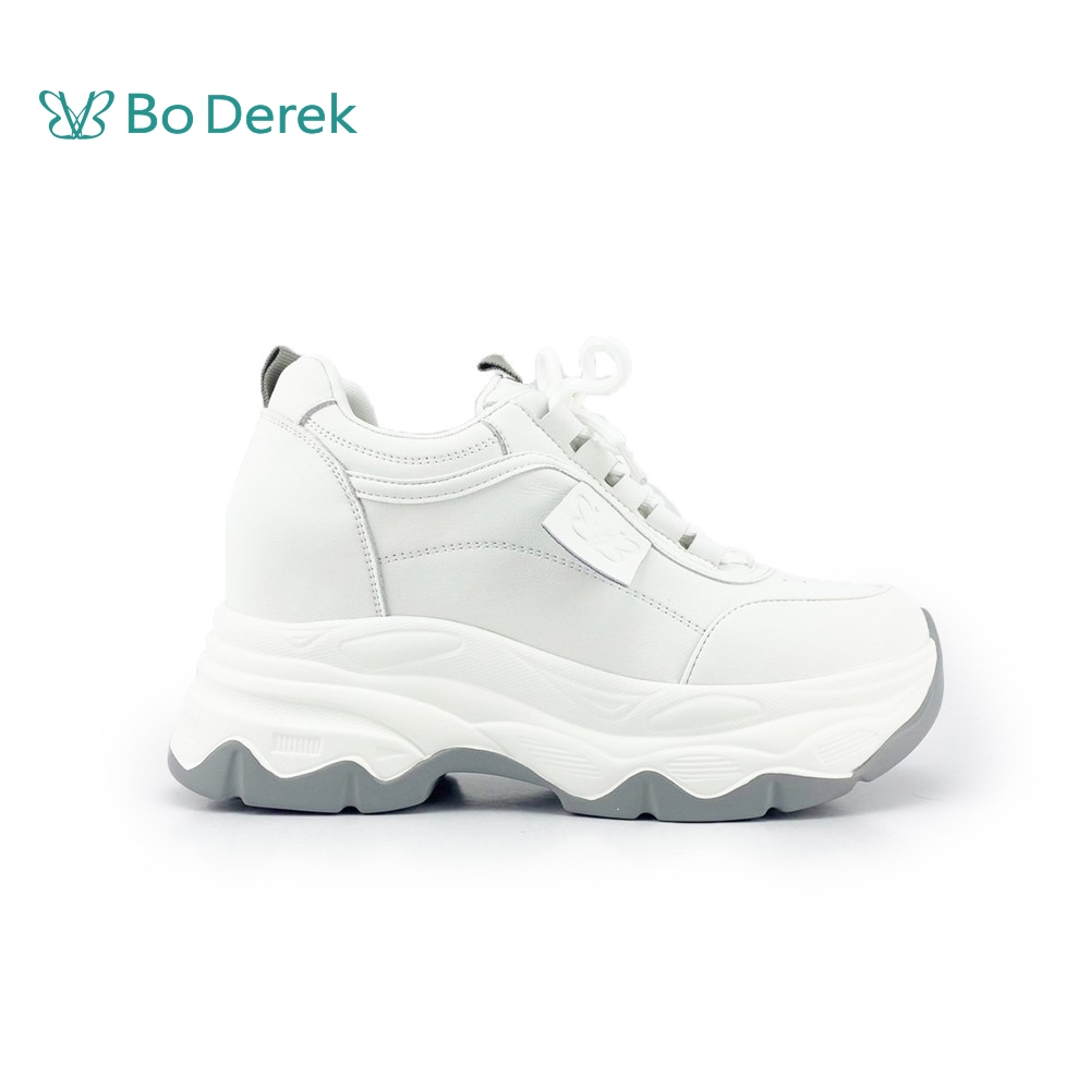 Bo Derek 日常內增高厚底台老爹小白鞋-白色