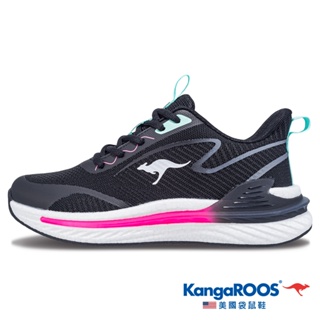 【KangaROOS 美國袋鼠鞋】女 RUN DASH 極光跑鞋 機能跑鞋 (黑粉-KW41190)