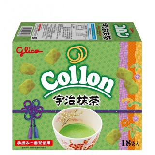 +爆買日本+ Glico collon 固力果 抹茶奶油捲心餅 18袋入 抹茶奶油餅乾 捲心餅乾 日本必買 日本進口